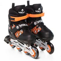 Patins In Line Ajustável 31-34 Laranja e Preto Vollo Patins In Line Ajustável 31-34 Laranja e Preto Vollo