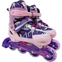 Patins In Line Infanto Juvenil Play Rosa Nº 38 Ao 41 - Unitoys
