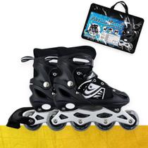 Patins In Line Roller Street Ajustável Criança Juvenil Adulto 1001