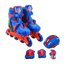 Patins infantil 2 em 1 inline ou quad + kit proteção completo turma da aventura- unitoys Patins infantil 2 em 1 inline ou quad + kit proteção completo turma da aventura- unitoys