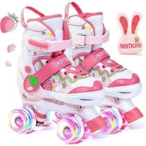 Patins Infantil 4 Rodas ARCO IRIS Com Luz De Led Top Patins Criança Menina Menino