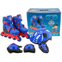 Patins Infantil 4 Rodas Masculino Menino Roller Criança Azul