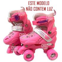 Patins Infantil 4 Rodas Sem Led Menino Menina Preto Rosa Azul Patins Infantil 4 Rodas Sem Led Menino Menina Preto Rosa Azul