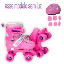 Patins Infantil 4 Rodas (sem luz) Com Kit Proteção Menina Menino Menor Preço