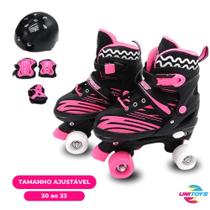 Patins Infantil Ajustavel com Kit de Proteção Tam 30 ao 33