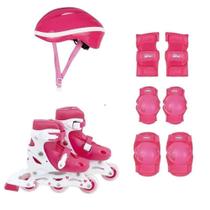 Patins Infantil Ajustável Tamanho P Com Kit Proteção 30 ao 33 - Mor
