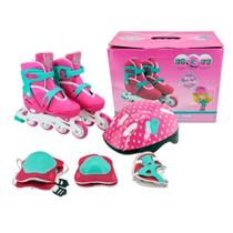 Patins Infantil Com Kit Proteção Completo Turma da Aventura Unitoys Patins Infantil Com Kit Proteção Completo Turma da Aventura Unitoys