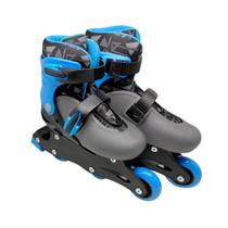 Patins infantil inline 2 em 1 rodas e tamanho ajustavel do 31 ao 34 azul Patins infantil inline 2 em 1 rodas e tamanho ajustavel do 31 ao 34 azul