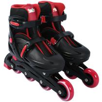 Patins Infantil Inline Tamanho 36-39 Preto e Vermelho brink+