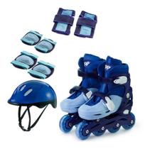 Patins infantil kids ajustável in line c/kit 663 zippy toys