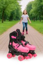Patins Infantil Menina Rosa Roller 4 Rodas Ajustável Patins Infantil Menina Rosa Roller 4 Rodas Ajustável