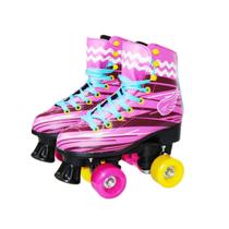 Patins infantil meninas 4 rodas roller classico rosa tamanho 38/39