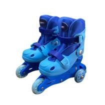 Patins Infantil Menino Azul + Kit Proteção Triline Inline