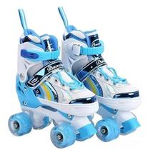 Patins Infantil Quad Ajustável + Rodas Em Led Patins Infantil Quad Ajustável + Rodas Em Led