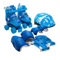 Patins Infantil Roller 4 Rodas + Capacete Proteção Ajustável - ASS MIX