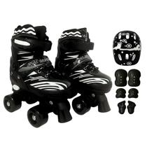 Patins Infantil Roller 4 Rodas + Capacete Proteção Ajustável