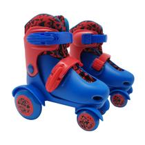 Patins infantil roller ajustável azul menino dm toys