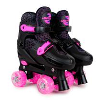 Patins Infantil Roller Quad 4 Rodas Tamanho Ajustável Cor Rosa Meninas Patins Infantil Roller Quad 4 Rodas Tamanho Ajustável Cor Rosa Meninas