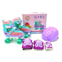 Patins Infantil Roller Quad Unitoys Com Kit De Proteção Patins Infantil Roller Quad Unitoys Com Kit De Proteção