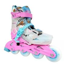 Patins Infantil StarLight Rosa com Rodas de LED - ABEC-9