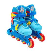 Patins Infantil Tri-Line Ajustável 30 - 33 Azul Unitoys 1504