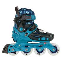 Patins Infantil X-light Azul Rodas LED - 68/70mm ou 70/72mm ABEC-9