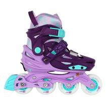 Patins Infantil X-light Roxo com Rodas LED - 68/70mm ou 70/72mm ABEC-9
