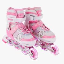 Patins infantis ajustáveis com luzes LED coloridas