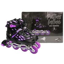 Patins Inline 37 ao 40 Semi Profissional Roxo Ajustável Roller Unitoys Patins Inline 37 ao 40 Semi Profissional Roxo Ajustável Roller Unitoys