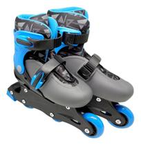 Patins Inline Ajustável 2 Em 1 Power Blue - Dm Toys