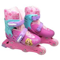 Patins inline ajustável com 3 rodas belinda 2 em 01 numeração do 31 ao 34