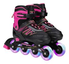 Patins Inline Ajustável Com Rodas De Led E Freio Traseiro
