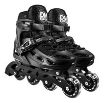 Patins Inline Ajustável Juvenil Black DM Radical Tamanho M 34 37