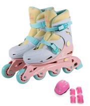 Patins Inline Ajustável Roxo e Rosa 34 ao 37 AD03 Fenix