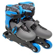 Patins inline azul ajustável 2 em 1 ate 50kg-31 ao 34