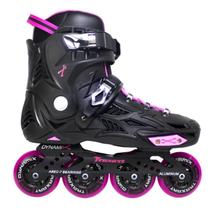 Patins Inline Freestyle Iniciante Roller Traxart Dynamix Rosa 80MM ABEC-7 Feminino