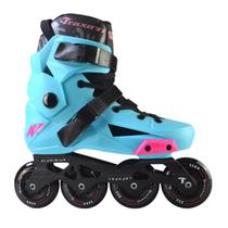 Patins Inline Freestyle Traxart Urban Roller Feminino Masculino Iniciante Revolt Azul 80MM ABEC-9