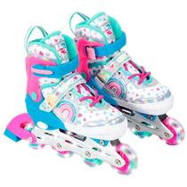 Patins Inline Infantil Ajustável 34-37 Menina - Unitoys