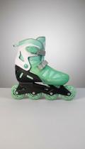 Patins Inline Infantil Ajustável 4 Tamanhos P-28-31 Verde
