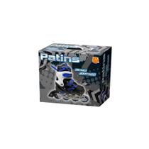 Patins inline infantil ajustavel cor azul 33 ao 37 com freio - DM Toys