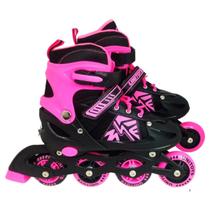 Patins Inline Infantil com LED Rodas Luminosas que Brilham Regulável e Ajustável