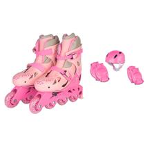 Patins Inline - Kit de Proteção - Ajustável - 30 a 33 - Rosa - Fenix Patins Inline - Kit de Proteção - Ajustável - 30 a 33 - Rosa - Fenix