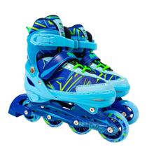 Patins Inline Play Ajustável Unitoys 4 Rodas Com Freio e Suporta até 60kg