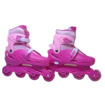 Patins Inline Roller De 4 Rodas Rosa Elite Tamanho:28/31