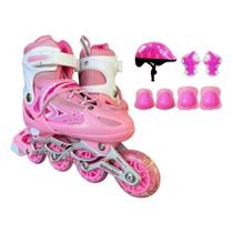 Patins Inline Roller Semi Profissional Base Alumínio Abec 7 + KIT PROTEÇÃO Patins Inline Roller Semi Profissional Base Alumínio Abec 7 + KIT PROTEÇÃO