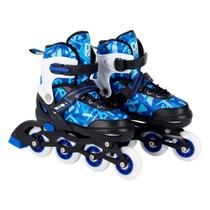 Patins Inline Tamanho Ajustável Azul Masculino - Dm Toys