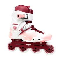 Patins Inline Traxart Mesh Freestyle Hardboot ABEC9 Cromo Branco/Rosa