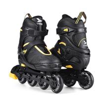 Patins Preto Com Amarelo Inline Regulável 33-36 M Atrio