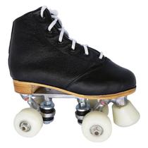 Patins Quad 4 Rodas Infantil Preta e Roda Branca