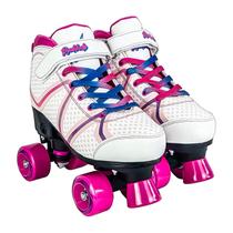 Patins Quad Branco E Rosa Infantil Para Meninas Roller Tenis Tamanho 35-38 - Unitoys Patins Quad Branco E Rosa Infantil Para Meninas Roller Tenis Tamanho 35-38 - Unitoys